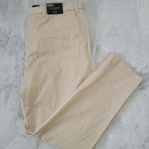 Ted Baker London Mens 38x32 Twill Chino Khaki Trousers Pants Beige Straight Fit